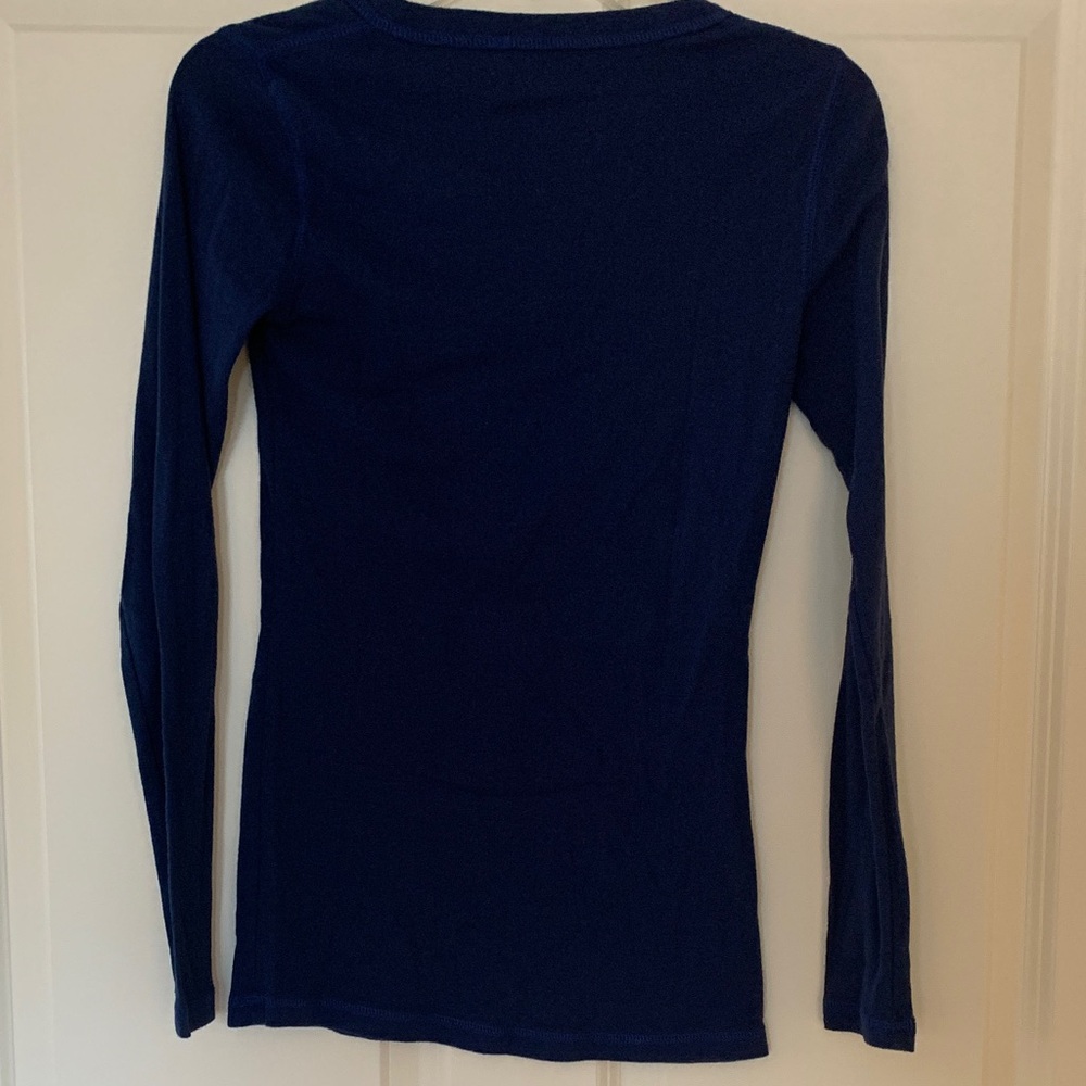 Caslon Scoop Neck Long Sleeve Tee in Deep Navy - Picture 5 of 5